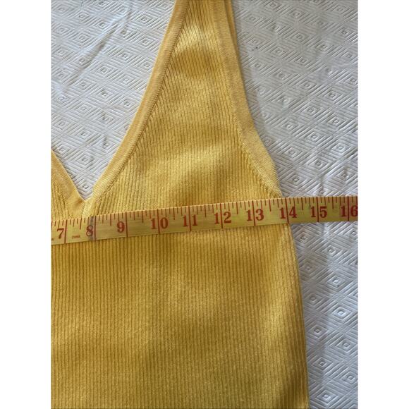 Slinky Bright Form Fitting Caution Light Dress Deep V Long Slit Feels Good Sexy - Picture 11 of 16